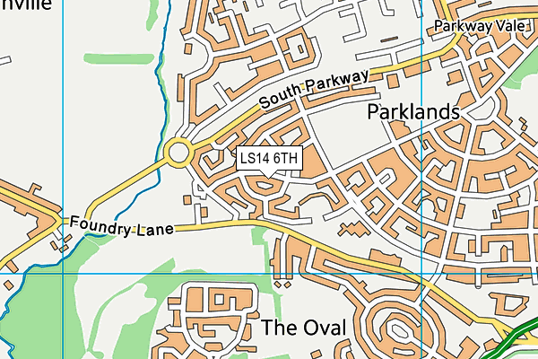 LS14 6TH map - OS VectorMap District (Ordnance Survey)