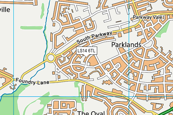 LS14 6TL map - OS VectorMap District (Ordnance Survey)