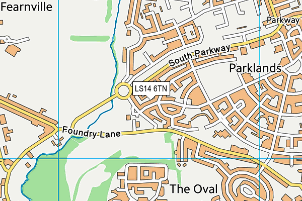 LS14 6TN map - OS VectorMap District (Ordnance Survey)