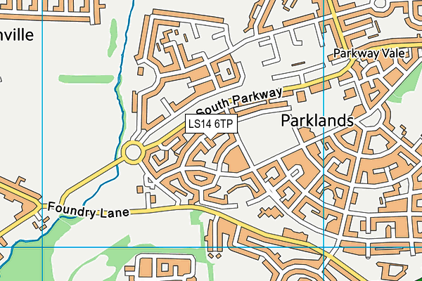 LS14 6TP map - OS VectorMap District (Ordnance Survey)