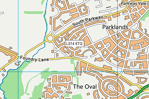 LS14 6TQ map - OS VectorMap District (Ordnance Survey)