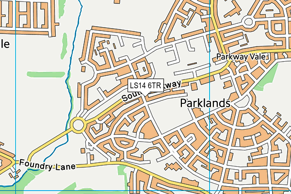 LS14 6TR map - OS VectorMap District (Ordnance Survey)