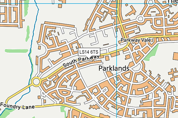 LS14 6TS map - OS VectorMap District (Ordnance Survey)