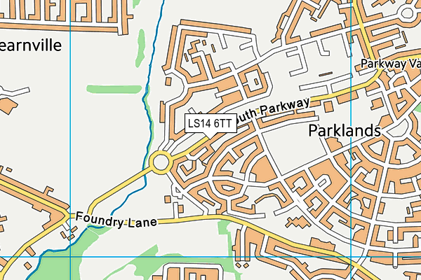 LS14 6TT map - OS VectorMap District (Ordnance Survey)