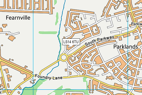 LS14 6TU map - OS VectorMap District (Ordnance Survey)