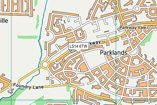 LS14 6TW map - OS VectorMap District (Ordnance Survey)