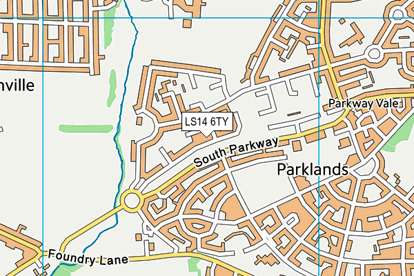 Leeds East Academy map (LS14 6TY) - OS VectorMap District (Ordnance Survey)