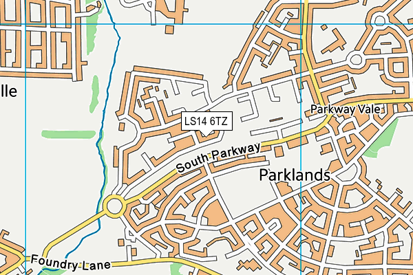 LS14 6TZ map - OS VectorMap District (Ordnance Survey)