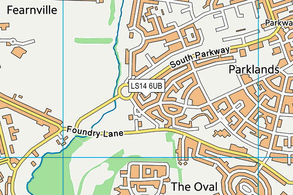 LS14 6UB map - OS VectorMap District (Ordnance Survey)
