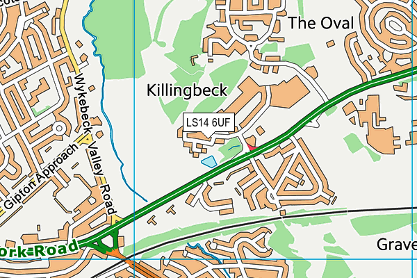 LS14 6UF map - OS VectorMap District (Ordnance Survey)