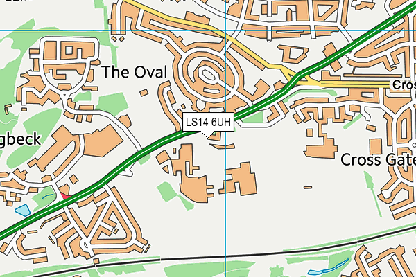 LS14 6UH map - OS VectorMap District (Ordnance Survey)