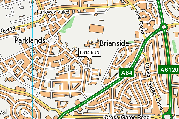 LS14 6UN map - OS VectorMap District (Ordnance Survey)