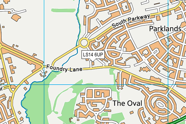 LS14 6UP map - OS VectorMap District (Ordnance Survey)