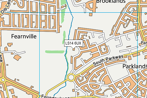 LS14 6UX map - OS VectorMap District (Ordnance Survey)