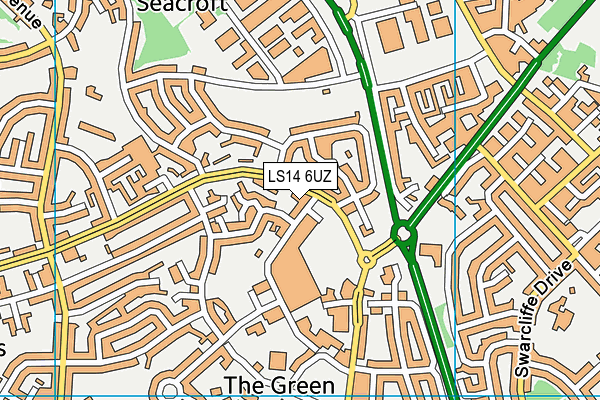 LS14 6UZ map - OS VectorMap District (Ordnance Survey)