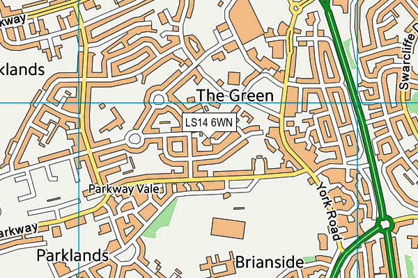 LS14 6WN map - OS VectorMap District (Ordnance Survey)