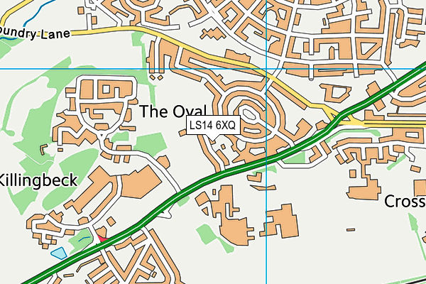 LS14 6XQ map - OS VectorMap District (Ordnance Survey)