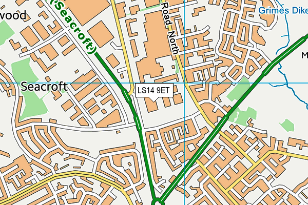 LS14 9ET map - OS VectorMap District (Ordnance Survey)