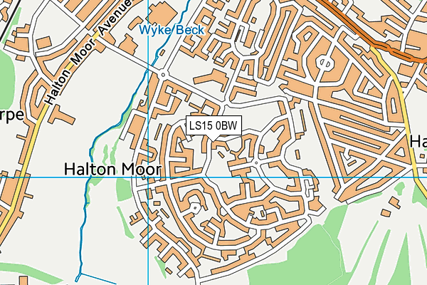 LS15 0BW map - OS VectorMap District (Ordnance Survey)