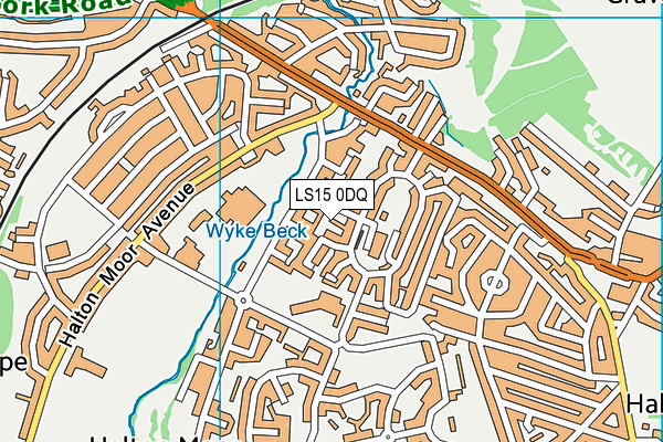 LS15 0DQ map - OS VectorMap District (Ordnance Survey)