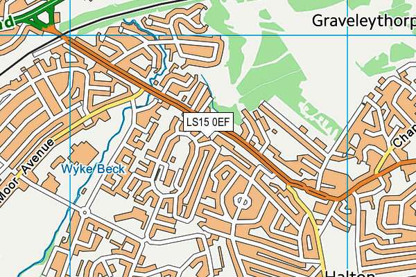 LS15 0EF map - OS VectorMap District (Ordnance Survey)