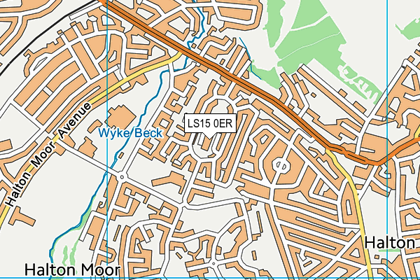 LS15 0ER map - OS VectorMap District (Ordnance Survey)