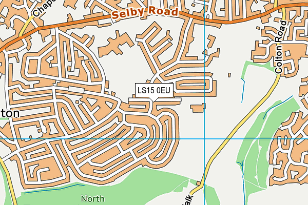 LS15 0EU map - OS VectorMap District (Ordnance Survey)