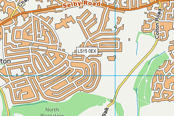 LS15 0EX map - OS VectorMap District (Ordnance Survey)