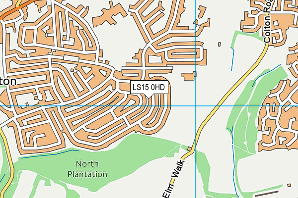 LS15 0HD map - OS VectorMap District (Ordnance Survey)