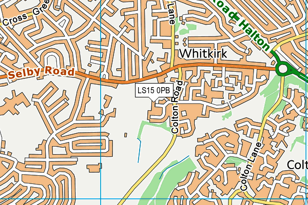 LS15 0PB map - OS VectorMap District (Ordnance Survey)