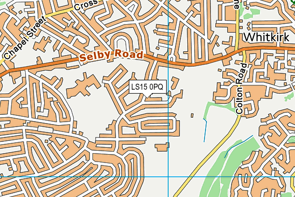 LS15 0PQ map - OS VectorMap District (Ordnance Survey)