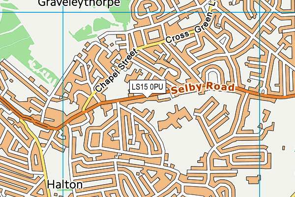 LS15 0PU map - OS VectorMap District (Ordnance Survey)