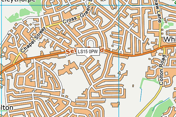 LS15 0PW map - OS VectorMap District (Ordnance Survey)