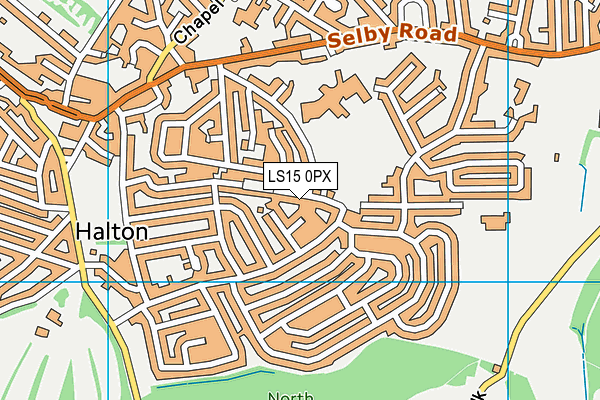 LS15 0PX map - OS VectorMap District (Ordnance Survey)