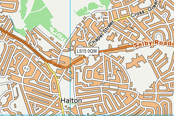 LS15 0QW map - OS VectorMap District (Ordnance Survey)