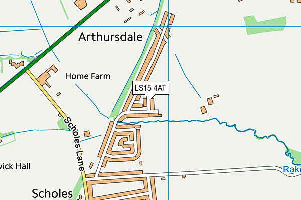 LS15 4AT map - OS VectorMap District (Ordnance Survey)