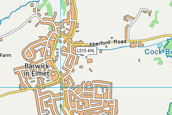 Barwick In Elmet Cricket Club map (LS15 4HL) - OS VectorMap District (Ordnance Survey)
