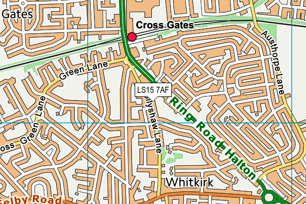 LS15 7AF map - OS VectorMap District (Ordnance Survey)