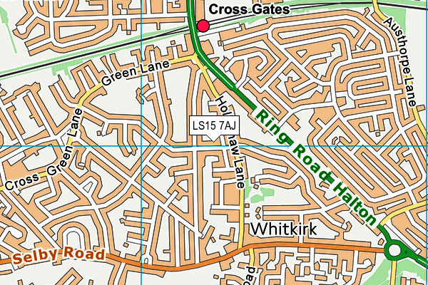 LS15 7AJ map - OS VectorMap District (Ordnance Survey)