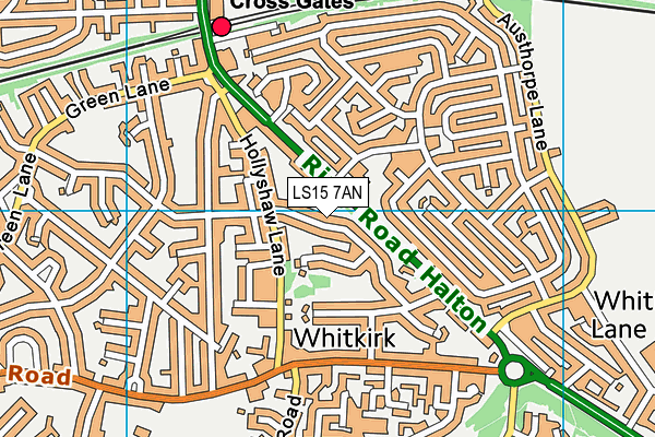 LS15 7AN map - OS VectorMap District (Ordnance Survey)