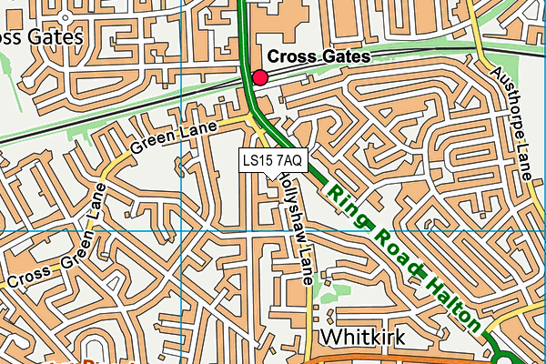 LS15 7AQ map - OS VectorMap District (Ordnance Survey)