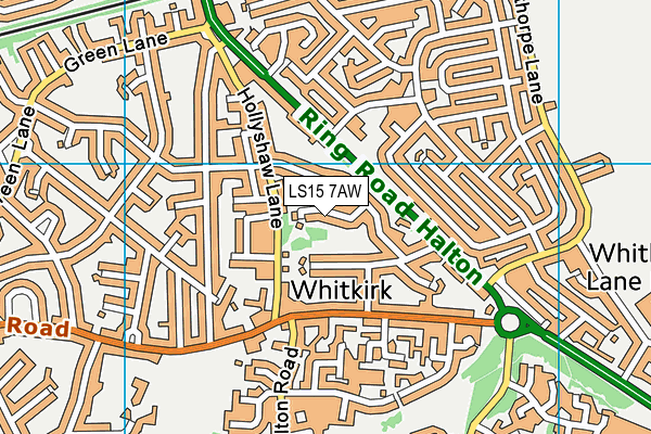 LS15 7AW map - OS VectorMap District (Ordnance Survey)