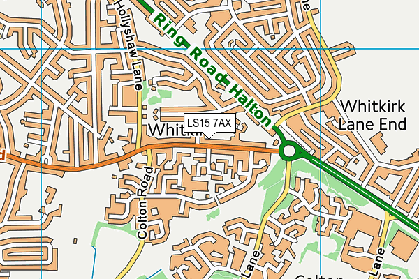 LS15 7AX map - OS VectorMap District (Ordnance Survey)