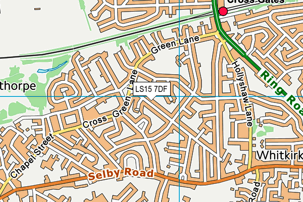 LS15 7DF map - OS VectorMap District (Ordnance Survey)