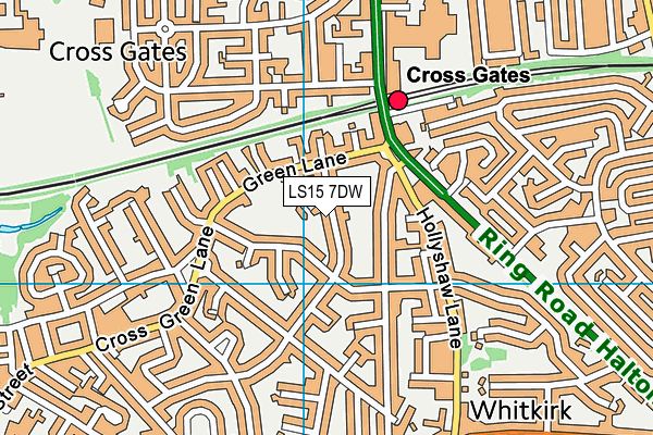 LS15 7DW map - OS VectorMap District (Ordnance Survey)