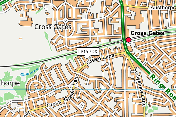 LS15 7DX map - OS VectorMap District (Ordnance Survey)