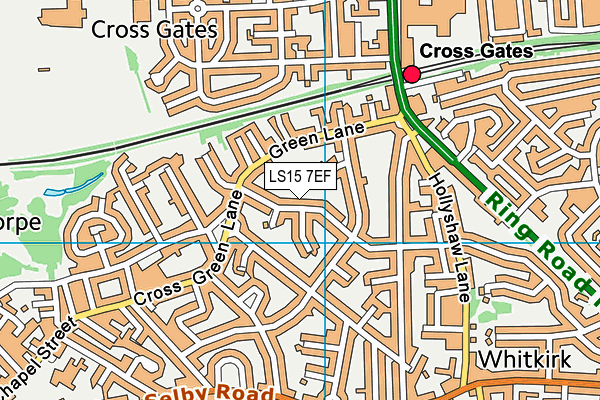 LS15 7EF map - OS VectorMap District (Ordnance Survey)