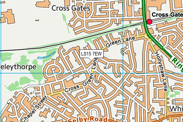 LS15 7EW map - OS VectorMap District (Ordnance Survey)