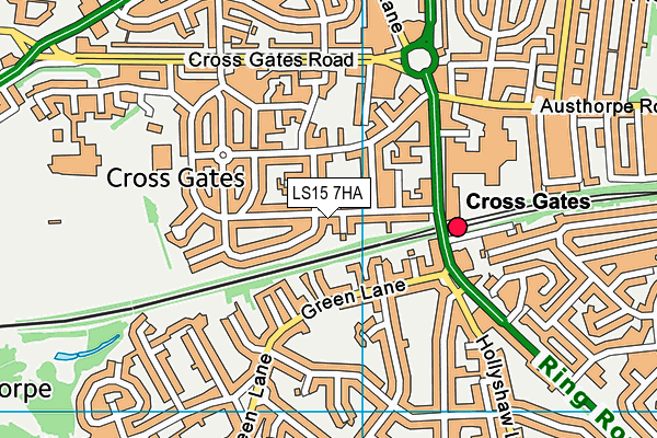 LS15 7HA map - OS VectorMap District (Ordnance Survey)