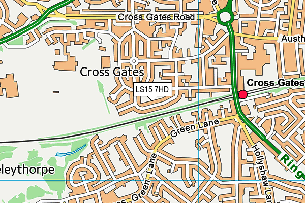 LS15 7HD map - OS VectorMap District (Ordnance Survey)